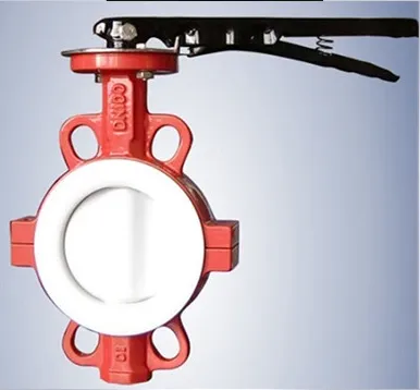 Ci Or Di PTFE F4 Lined Body Seat Butterfly Valve